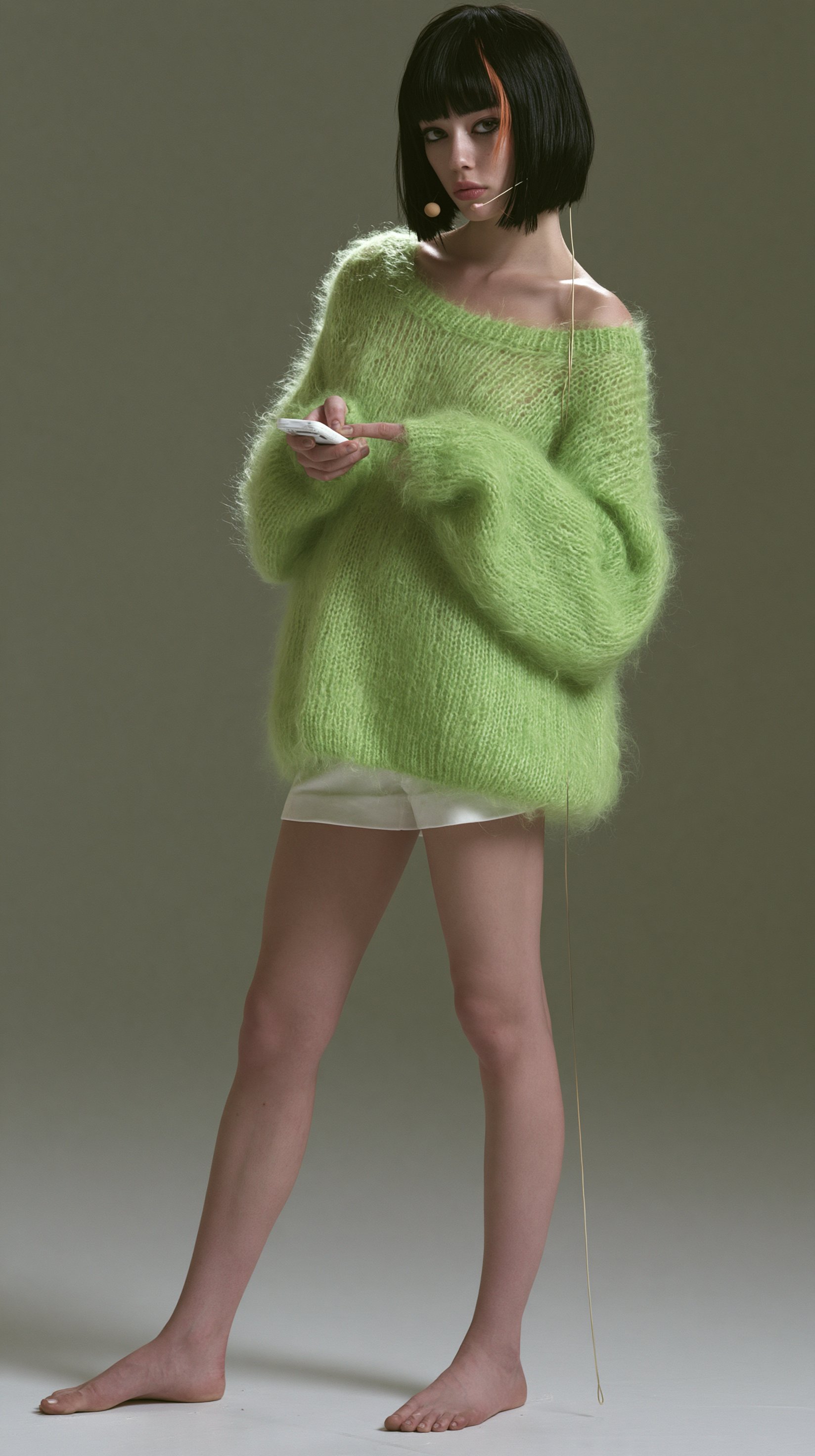 Green mohair